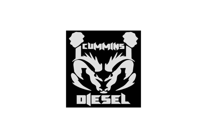 Dodge RAM Emblem & Badges set with Cummins Diesel logo Dodge emblems decoinfabric BLACK WHITE