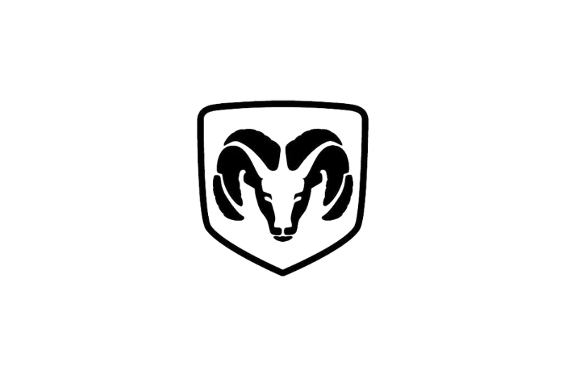 Dodge RAM tailgate trunk rear emblem with Dodge RAM logo Dodge emblems decoinfabric BLACK WHITE
