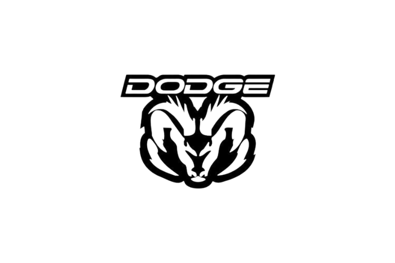 Dodge RAM tailgate trunk rear emblem with Dodge RAM logo (Type 2) Dodge emblems decoinfabric BLACK WHITE