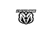 Dodge RAM tailgate trunk rear emblem with Dodge RAM logo (Type 2) Dodge emblems decoinfabric BLACK WHITE
