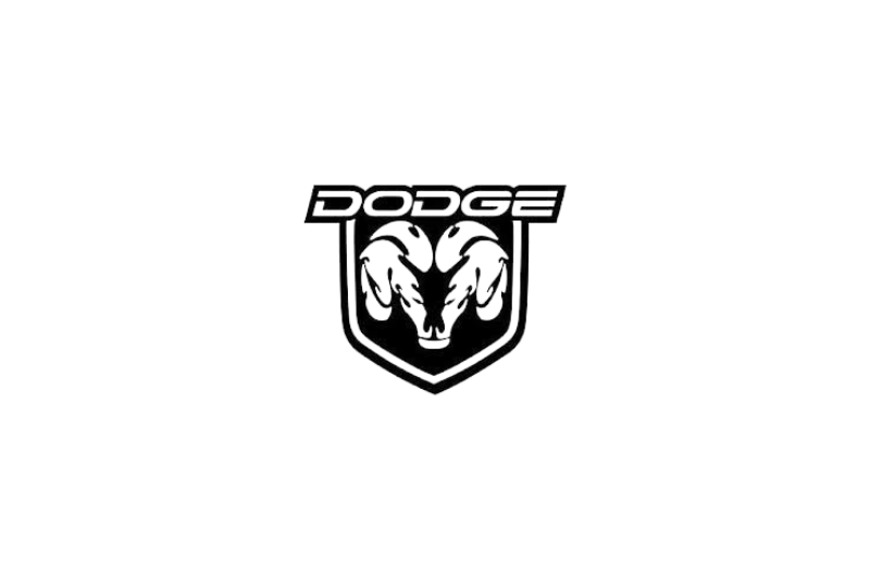 Dodge RAM tailgate trunk rear emblem with Dodge RAM logo (Type 3) Dodge emblems decoinfabric BLACK WHITE