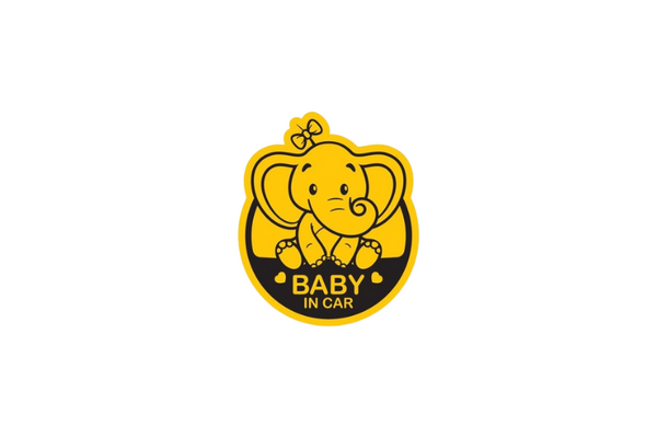 Radiator grille emblem with Baby on Board logo (Type 7)