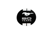 Ford Emblem & Badges set with Mustang Horse 50 Years logo Ford emblems decoinfabric BLACK WHITE