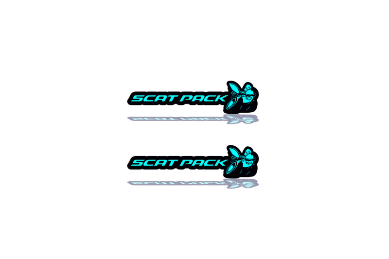 DODGE emblem for fenders with Scat Pack logo (type 4) Dodge emblems decoinfabric BLACK LIGHT BLUE