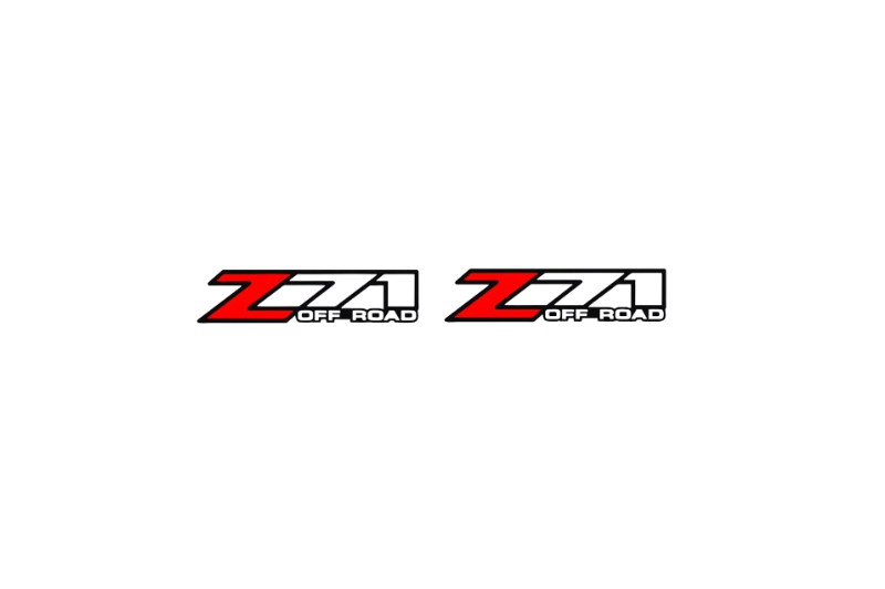 Chevrolet emblem for fenders with Z71 Off-road logo Fender decoinfabric BLACK WHITE