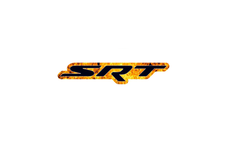 Chrysler Emblem & Badges set with SRT Fire logo Chrysler emblems decoinfabric FIRE FRAME+BLACK LOGO