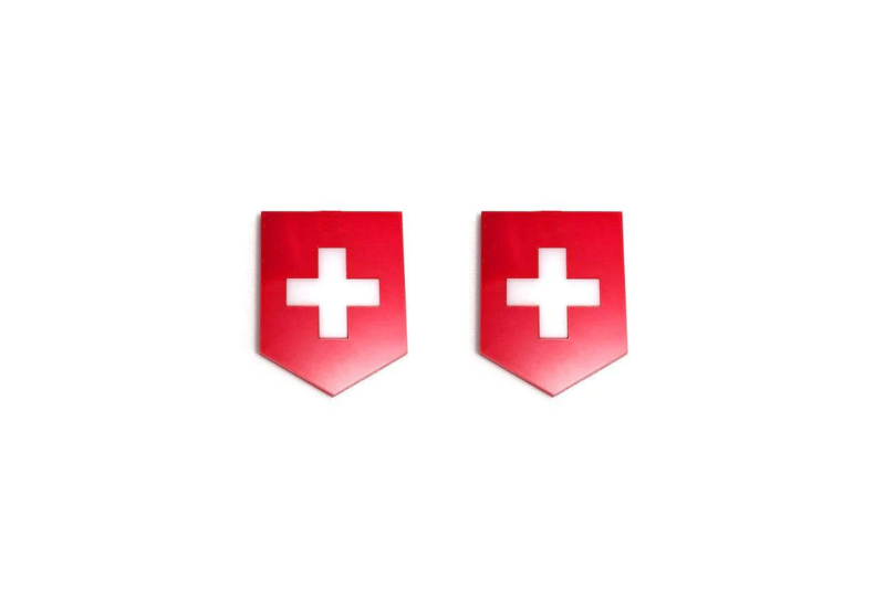 Emblem (badges) for fenders with Switzerland logo Custom design emblems decoinfabric