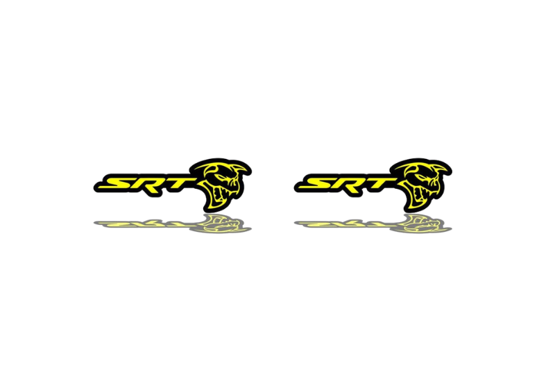 Dodge Emblem & Badges set with SRT Ghoul logo Dodge emblems decoinfabric BLACK YELLOW