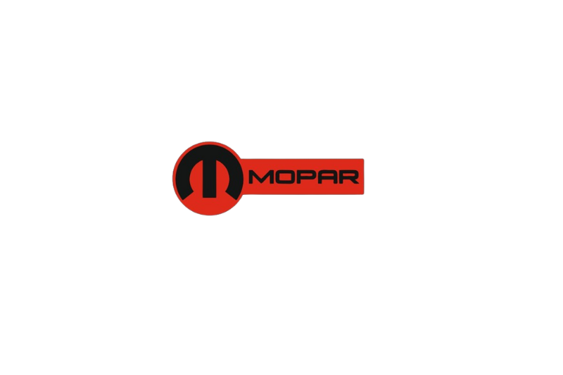 Chrysler tailgate trunk rear emblem with MOPAR logo (Type 17) Chrysler emblems decoinfabric RED BLACK