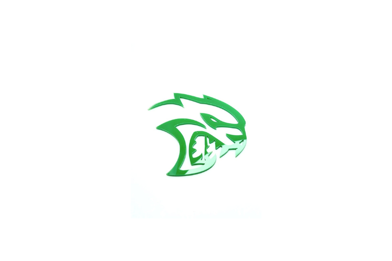 Chrysler Radiator grille emblem with Hellcat logo (Type 3) Chrysler emblems decoinfabric GREEN