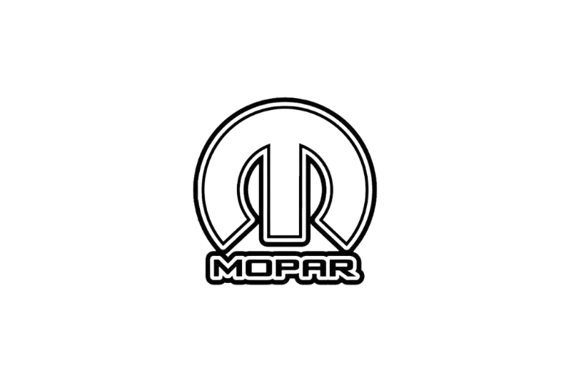 JEEP Radiator grille emblem with Mopar logo (type 9) Jeep emblems decoinfabric BLACK WHITE
