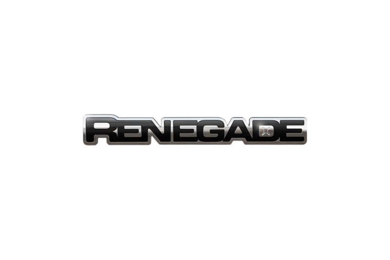 Jeep Emblem & Badges set with Renegade logo (Type 3) Jeep emblems decoinfabric BLACK STAINLESS STEEL