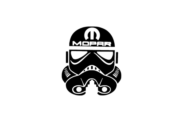 Dodge tailgate trunk rear emblem with Storm Trooper Mopar logo