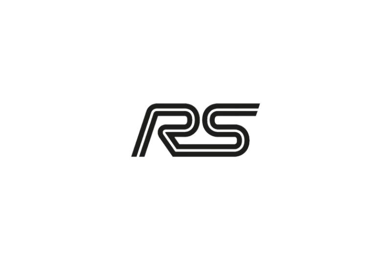 Ford Emblem & Badges set with RS logo (Type 4) Ford emblems decoinfabric BLACK WHITE