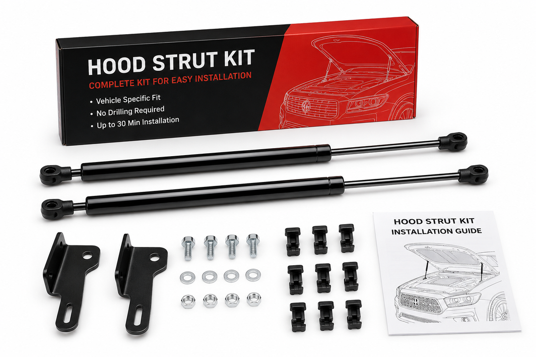 Hood strut kit box and gas struts