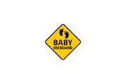 Tailgate trunk rear emblem with Baby on Board logo (Type 5) Custom Rear Emblem decoinfabric