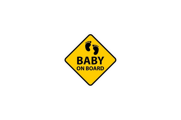 Tailgate trunk rear emblem with Baby on Board logo (Type 5)