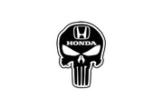 Honda Radiator grille emblem with Honda Skull logo Honda emblems decoinfabric BLACK WHITE