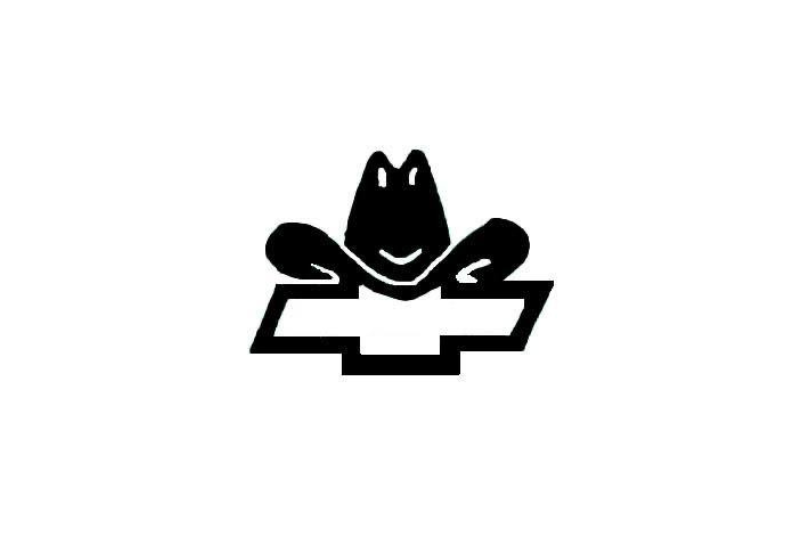 Chevrolet tailgate trunk rear emblem with Chevrolet Cowboy logo Chevrolet emblems decoinfabric BLACK WHITE