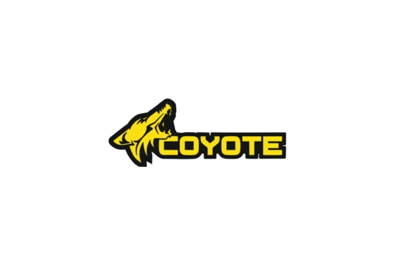 Ford Mustang tailgate trunk rear emblem with Coyote logo (type 7) Ford emblems decoinfabric BLACK YELLOW
