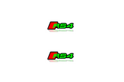 Audi emblem for fenders with RS4 logo Fender decoinfabric BLACK GREEN