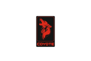 Ford Mustang tailgate trunk rear emblem with Coyote logo (type 6) Ford emblems decoinfabric BLACK RED