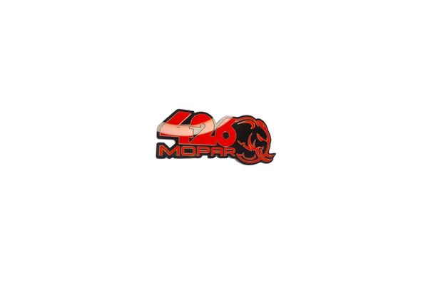 Chrysler tailgate trunk rear emblem with 426 Mopar Hellephant logo