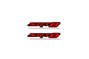 Jeep Emblem & Badge Set - Grille and Tailgate SRT8 logo (Type 4) Jeep emblems decoinfabric RED