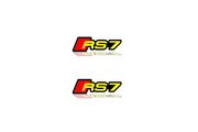 Audi emblem for fenders with RS7 logo Fender decoinfabric BLACK YELLOW