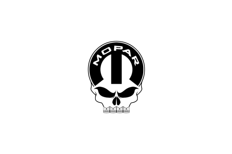 Jeep Emblem & Badges set with Mopar Skull logo (Type 8) Jeep emblems decoinfabric BLACK BLACK