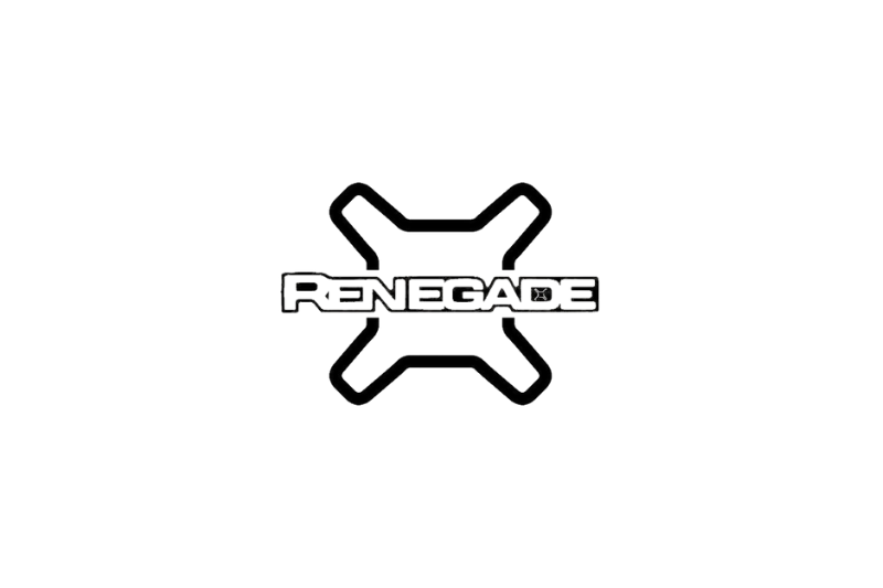 Jeep Emblem & Badges set with Renegade logo (Type 2) Jeep emblems decoinfabric BLACK WHITE