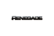 Jeep tailgate trunk rear emblem with Renegade logo (Type 3) Jeep emblems decoinfabric BLACK STAINLESS STEEL