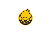 Tailgate trunk rear emblem with Baby on Board logo (Type 2) Custom Rear Emblem decoinfabric