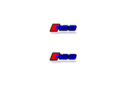 Audi emblem for fenders with RS6 logo (Type 2) Fender decoinfabric BLACK BLUE
