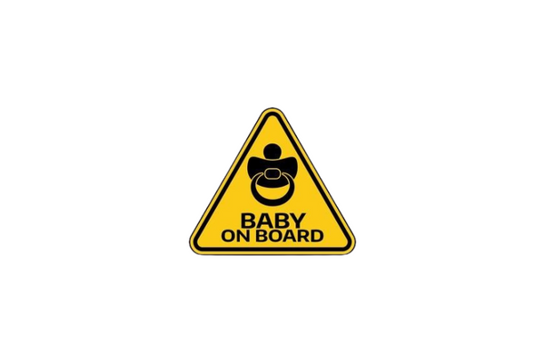 Radiator grille emblem with Baby on Board logo (Type 6)