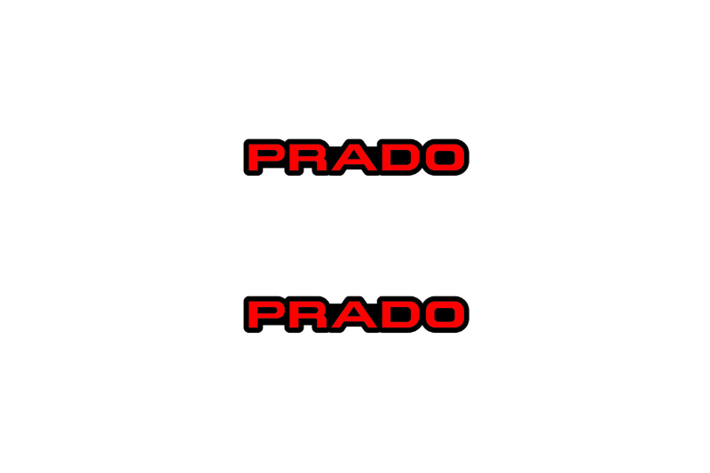 Toyota Emblem & Badge Set - Grille and Tailgate Prado 250 logo Toyota emblems decoinfabric RED