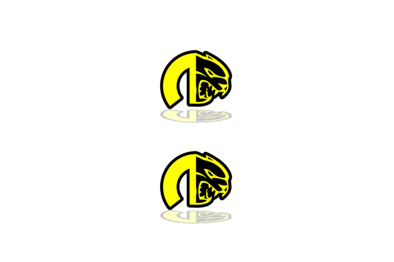 Dodge Emblem & Badge Set - Grille and Tailgate Mopar Hellcat logo (Type 3) Dodge emblems decoinfabric YELLOW