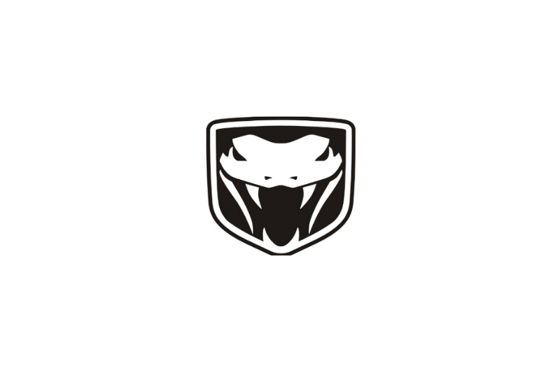 Dodge Viper Emblem & Badges set with Striking Snake logo (type 2) Dodge emblems decoinfabric BLACK WHITE
