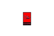 Ford Mustang Radiator grille emblem with Coyote logo (type 12) Ford emblems decoinfabric BLACK RED
