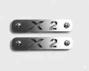 BMW X2 Floor Mat Emblem Set – Stainless Steel Badges
