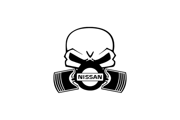 Nissan tailgate trunk rear emblem with Nissan Gas Mask logo