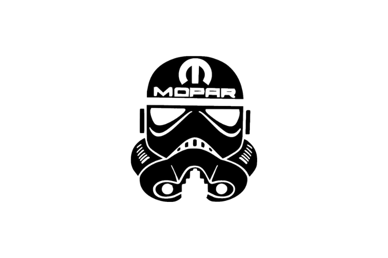 Jeep Emblem & Badges set with Storm Trooper Mopar logo Jeep emblems decoinfabric BLACK WHITE