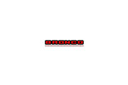 Ford Bronco Radiator grille emblem with Bronco logo (Type 5) Ford emblems decoinfabric BLACK RED