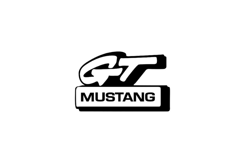 Ford Mustang tailgate trunk rear emblem with GT Mustang logo Ford emblems decoinfabric BLACK WHITE
