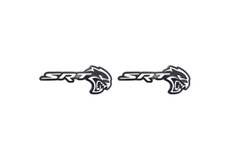 Chrysler Emblem & Badges set with SRT Hellcat logo Chrysler emblems decoinfabric BLACK WHITE