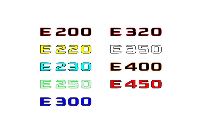 Mercedes tailgate trunk rear 3D emblem with E400 logo (type MIXT) Mercedes emblems decoinfabric