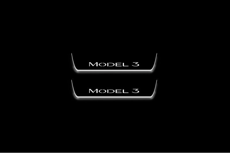 Tesla Model 3 2017+ LED Door Sills PRO With Logo Model 3