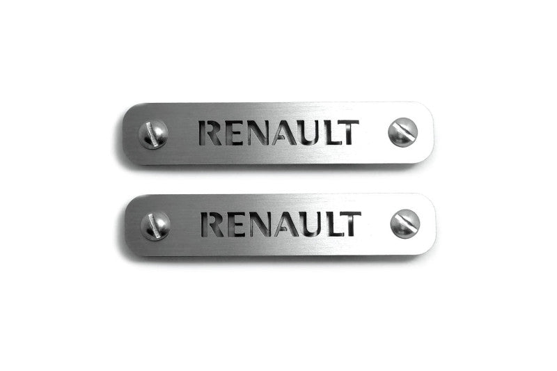 Stainless Steel Floor Mats Emblems Set Badges with Renault Logo Car Mats Badges Decoin