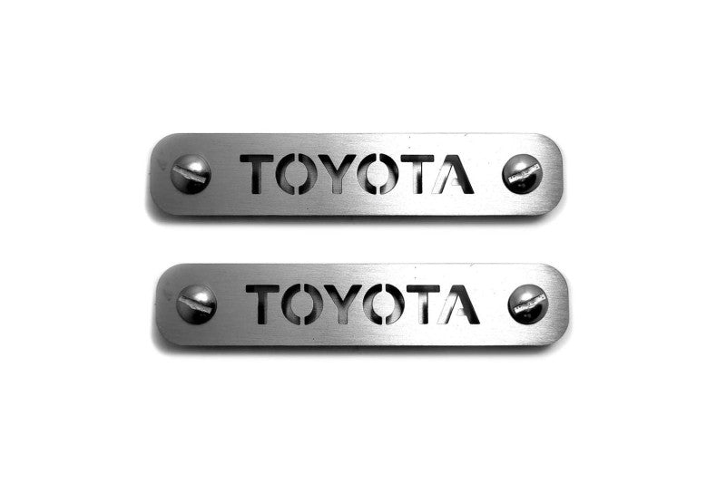 Stainless Steel Floor Mats Emblems Set Badges with Toyota Logo Car Mats Badges Decoin
