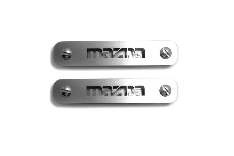 Stainless Steel Floor Mats Emblems Set Badges with Mazda Logo Car Mats Badges Decoin